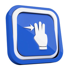 Obraz premium ikona plastikowa 3D niebieski kwadrat pierścień