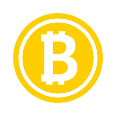 Bitcoin symbol in flat design. Vector