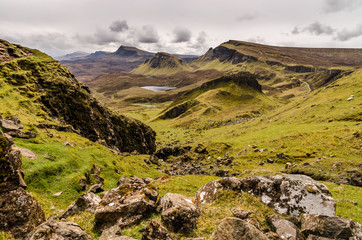 Fototapeta na wymiar Isle of skye, Quiraing mountains, Scotland scenic landscape