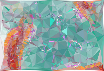 Low poly mosaic background. Copy space.