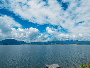 summer Lake and mountains