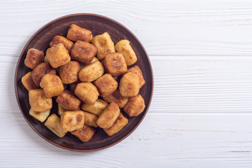 Homemade fried potatoes gnocchi