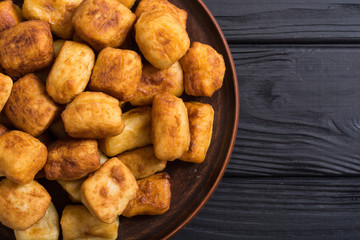 Homemade fried potatoes gnocchi