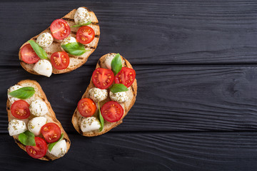 sandwich with mozzarella and cherry tomatoes