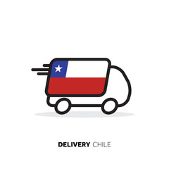 Chile delivery van. Country logistics concept
