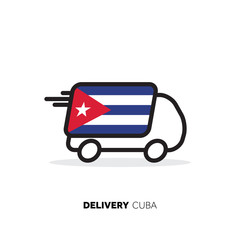 Cuba delivery van. Country logistics concept