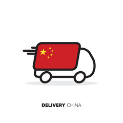 China delivery van. Country logistics concept