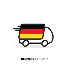 Germany delivery van. Country logistics concept