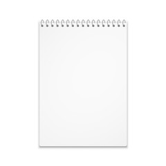 Vertical notebook mockup shadow on transparent background with place for your image, text. Vector EPS10