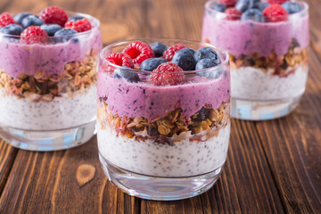 Chia yogurt with granola