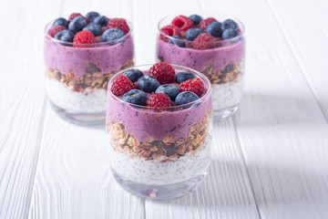 Chia yogurt with granola
