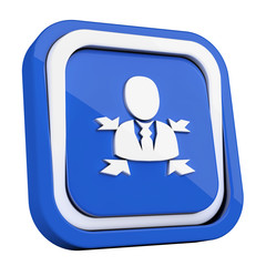 ikona plastikowa 3D niebieski kwadrat pierścień