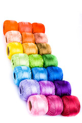 Colored threads for sewing