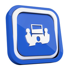 ikona plastikowa 3D niebieski kwadrat pierścień © vempireart