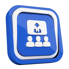 ikona plastikowa 3D niebieski kwadrat pierścień © vempireart