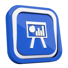 ikona plastikowa 3D niebieski kwadrat pierścień © vempireart