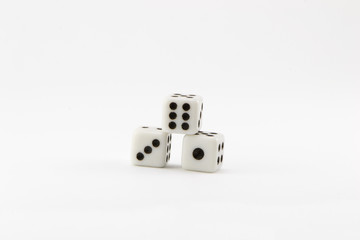 Dice in the concept on a white background