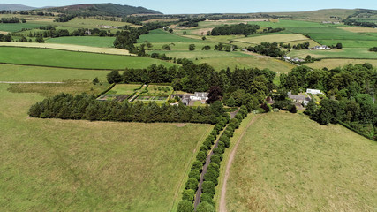 Aerial image of Geilston Garden. A 200-year-old walled garden by the River Clyde