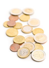 Euro money. Euro coins.