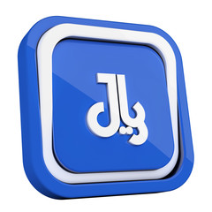 ikona plastikowa 3D niebieski kwadrat pierścień