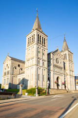 Fototapeta na wymiar The historic Notre-Dame de la Visitation Church in Rochefort, Wallonie, Ardennes, Belgium