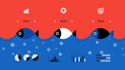 Modern Infographic Timeline Constructor For Fishing Industry.