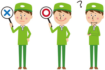 配達人の男性が〇×？