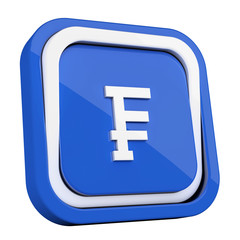 Fototapeta premium ikona plastikowa 3D niebieski kwadrat pierścień