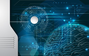 Abstract technology interface with hud elements