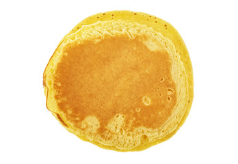 Homemade pancake isolated on white background
