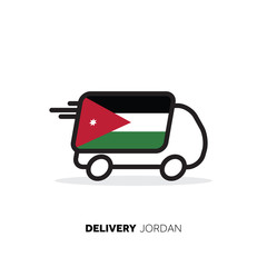Jordan delivery van. Country logistics concept