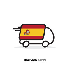 Spain delivery van. Country logistics concept