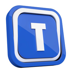 ikona plastikowa 3D niebieski kwadrat pierścień © vempireart