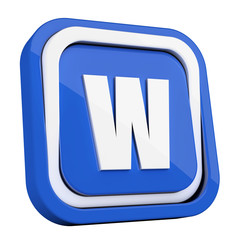 ikona plastikowa 3D niebieski kwadrat pierścień © vempireart