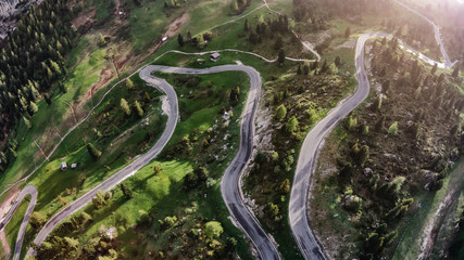 Mountain pass, aerial view