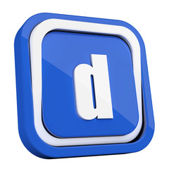 ikona plastikowa 3D niebieski kwadrat pierścień © vempireart