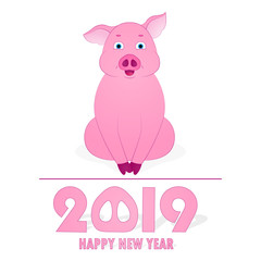 Obraz na płótnie Canvas Cute pig cartoon vector illustration