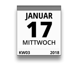 Kalender für Mittwoch, 17. JANUAR 2018 (Woche 03)