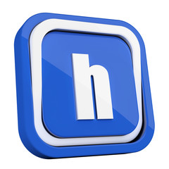 ikona plastikowa 3D niebieski kwadrat pierścień © vempireart