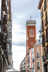 Detail of a nice street in the center of Madrid with retro air