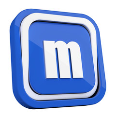 ikona plastikowa 3D niebieski kwadrat pierścień © vempireart