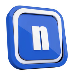 ikona plastikowa 3D niebieski kwadrat pierścień © vempireart