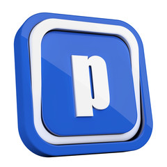 ikona plastikowa 3D niebieski kwadrat pierścień © vempireart