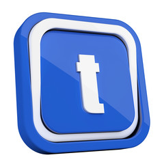 ikona plastikowa 3D niebieski kwadrat pierścień © vempireart