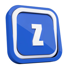 ikona plastikowa 3D niebieski kwadrat pierścień © vempireart