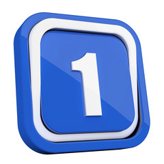 ikona plastikowa 3D niebieski kwadrat pierścień © vempireart