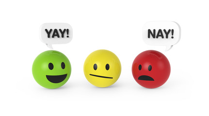 Smiley versuchen zu überzeugen