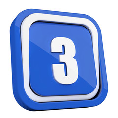 ikona plastikowa 3D niebieski kwadrat pierścień © vempireart