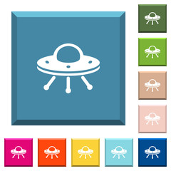 UFO white icons on edged square buttons
