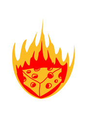 brennen feuer flammen heiß schmelzkäse käse löcher gauda comic cartoon design cool lecker hunger essen leibspeise frühstück mittagessen koch kochen köstlich
